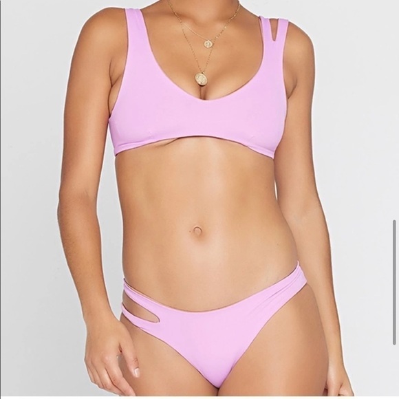 NWT L*SPACE One Wave Bikini Top Breakers Bottoms Reversible Bikini L/XL - Picture 4 of 8